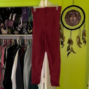 Blackmilk Deep Red Leggings with Pockets L